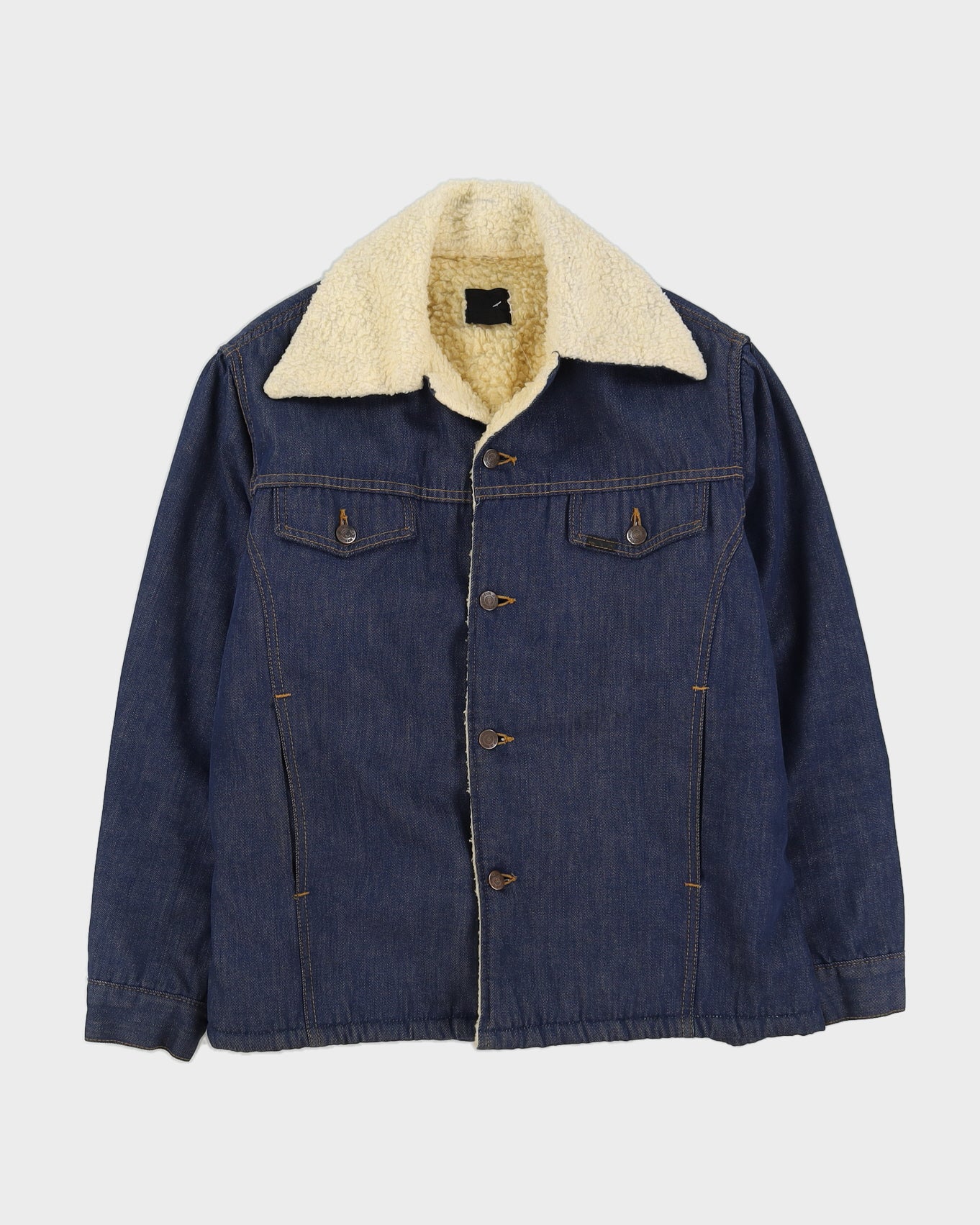 Vintage 70s Sears Roebucks Denim Fleece Lined Jacket - M
