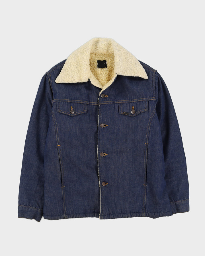 Vintage 70s Sears Roebucks Denim Fleece Lined Jacket - M