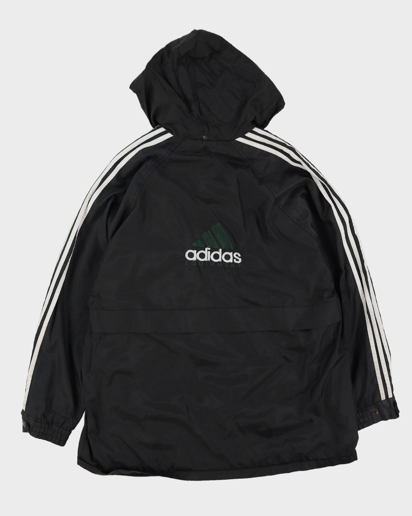 Vintage 80s Adidas Equipment Black Windbreaker - L