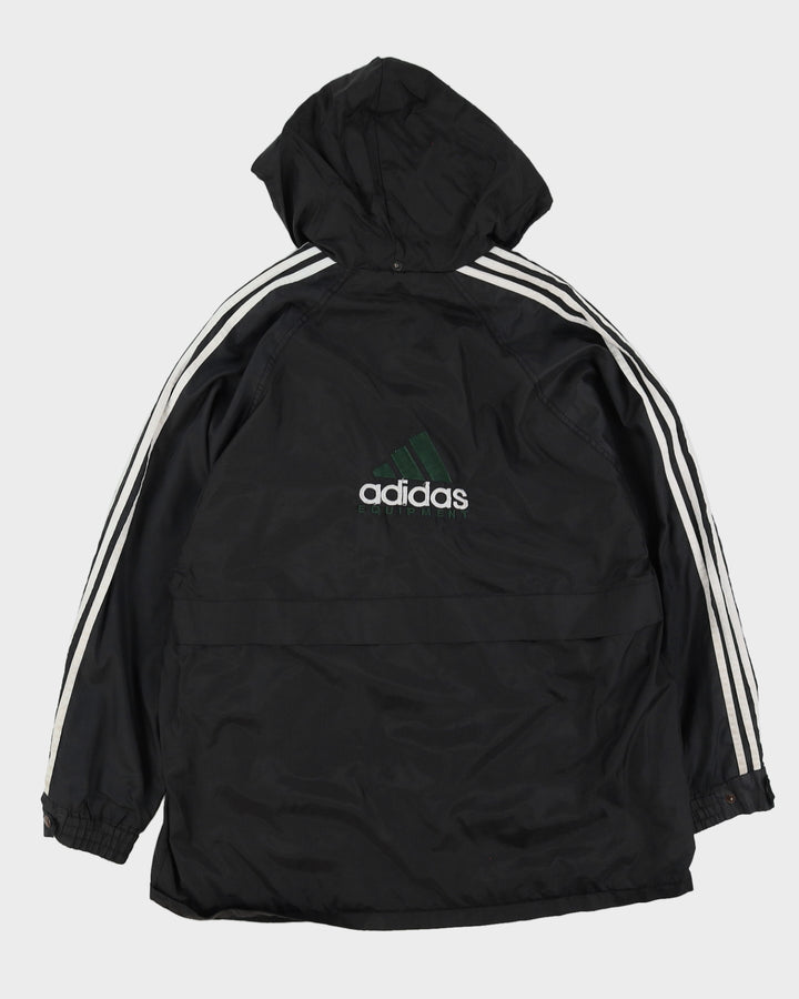 Vintage 80s Adidas Equipment Black Windbreaker - L