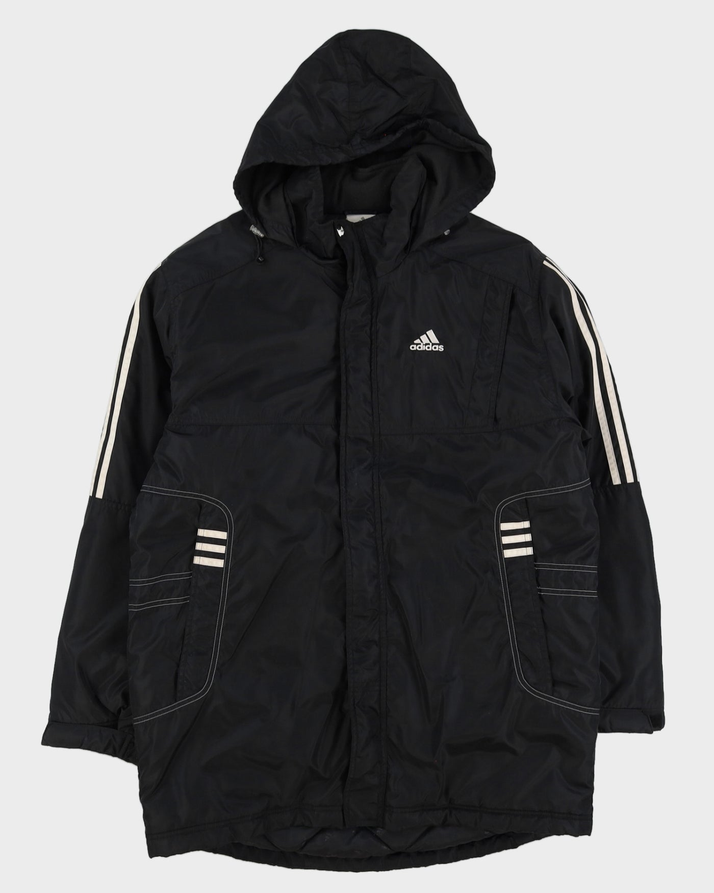 00s Adidas Black Jacket With Embroidery On The Back - L