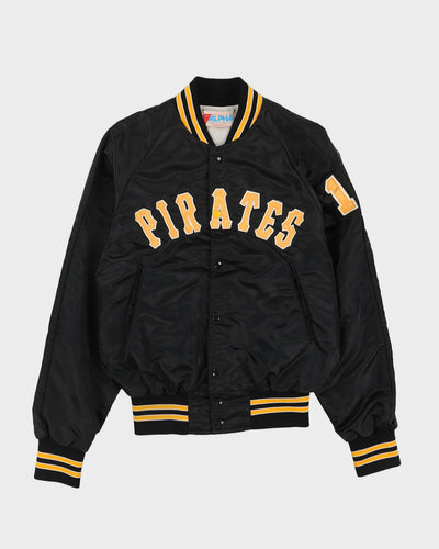 Vintage 80s MLB Pittsburgh Pirates Black Bomber Jacket - M