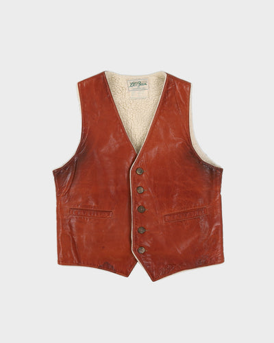 L.L. Bean Brown Leather Waistcoat - S