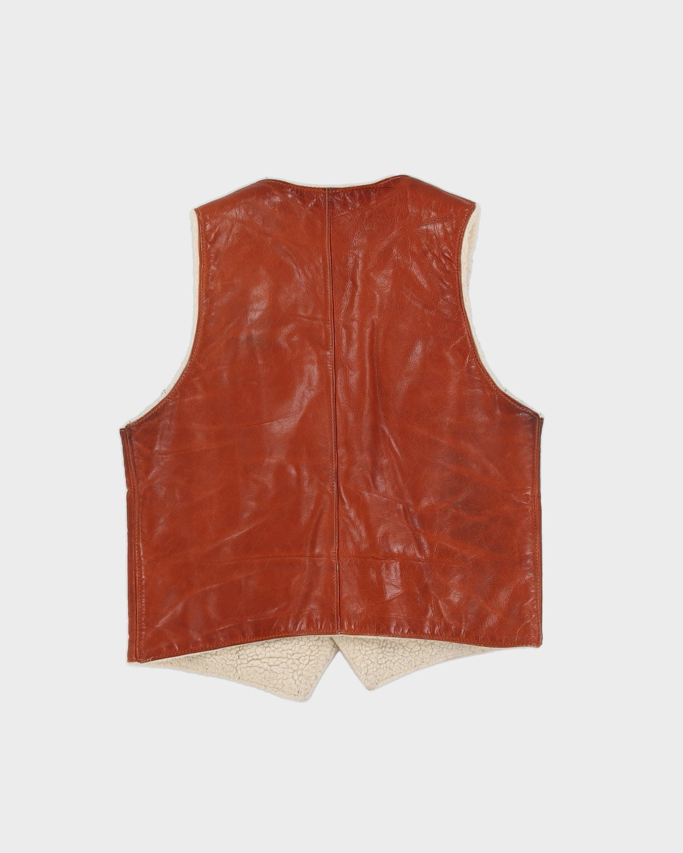 L.L. Bean Brown Leather Waistcoat - S