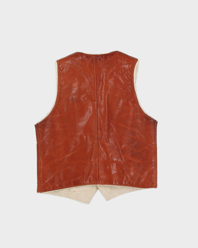 L.L. Bean Brown Leather Waistcoat - S