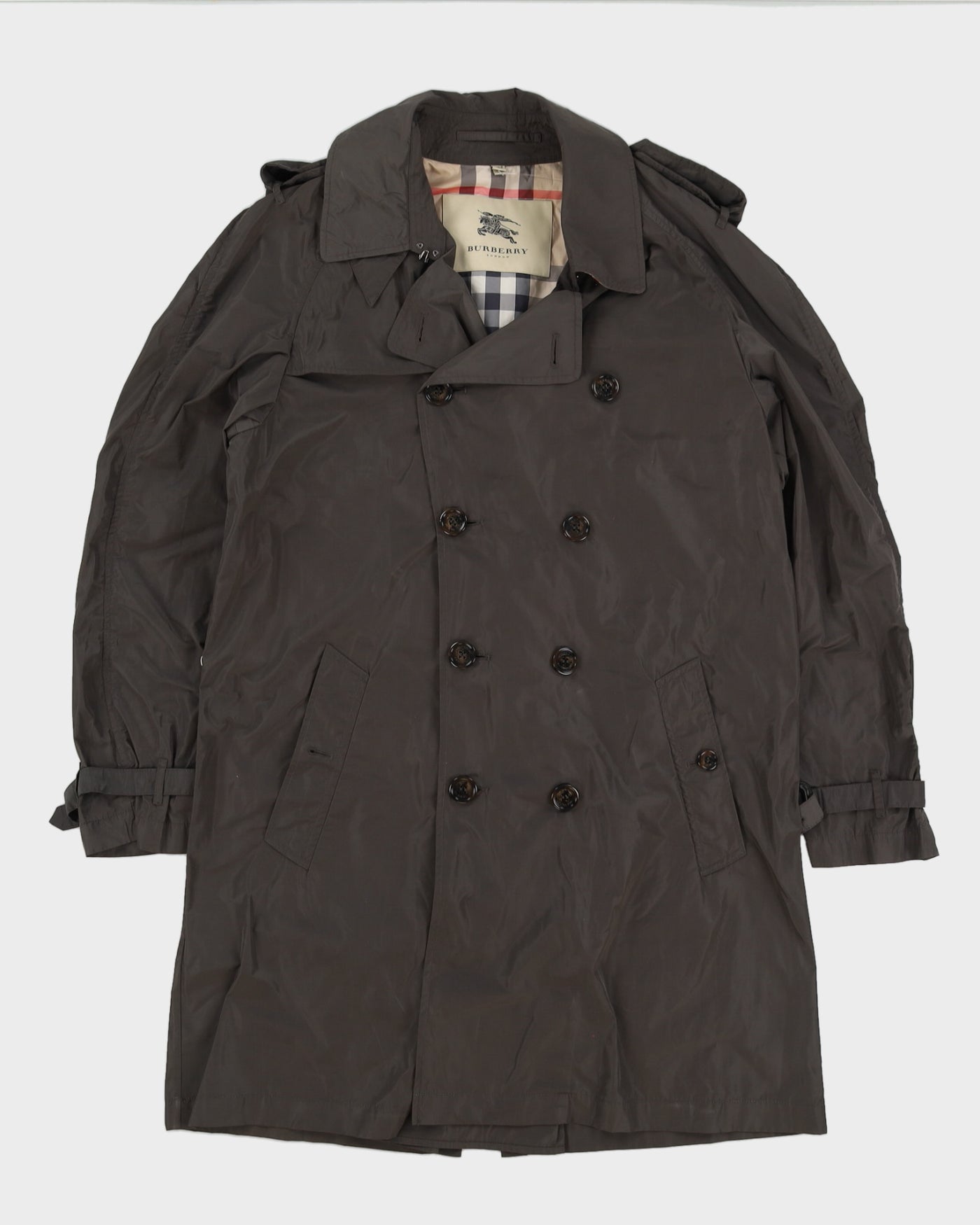 Burberry London Grey Raincoat Mac - M / L