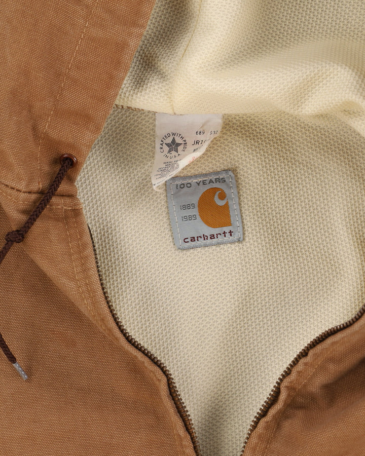 Vintage 80s Carhartt 1989 Beige Workwear Jacket - M
