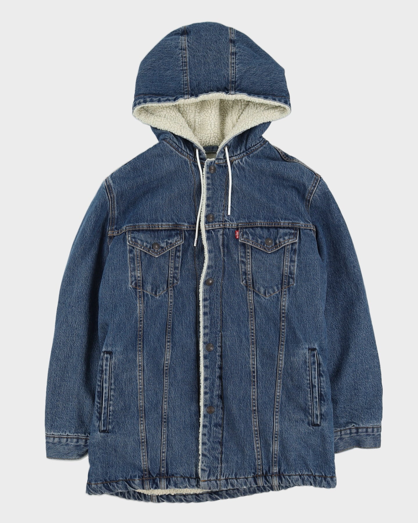 Levi's Big E Repro Fleece Lined Hooded Denim Jacket - M