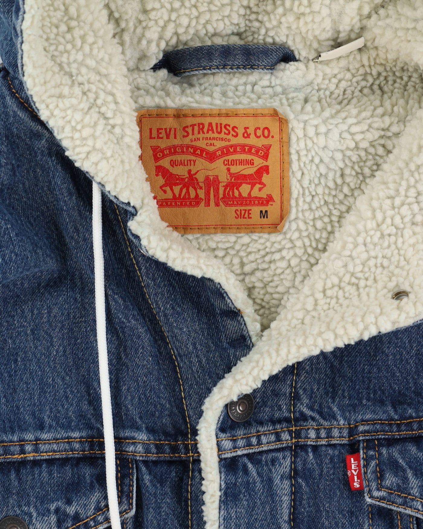 Levi's Big E Repro Fleece Lined Hooded Denim Jacket - M