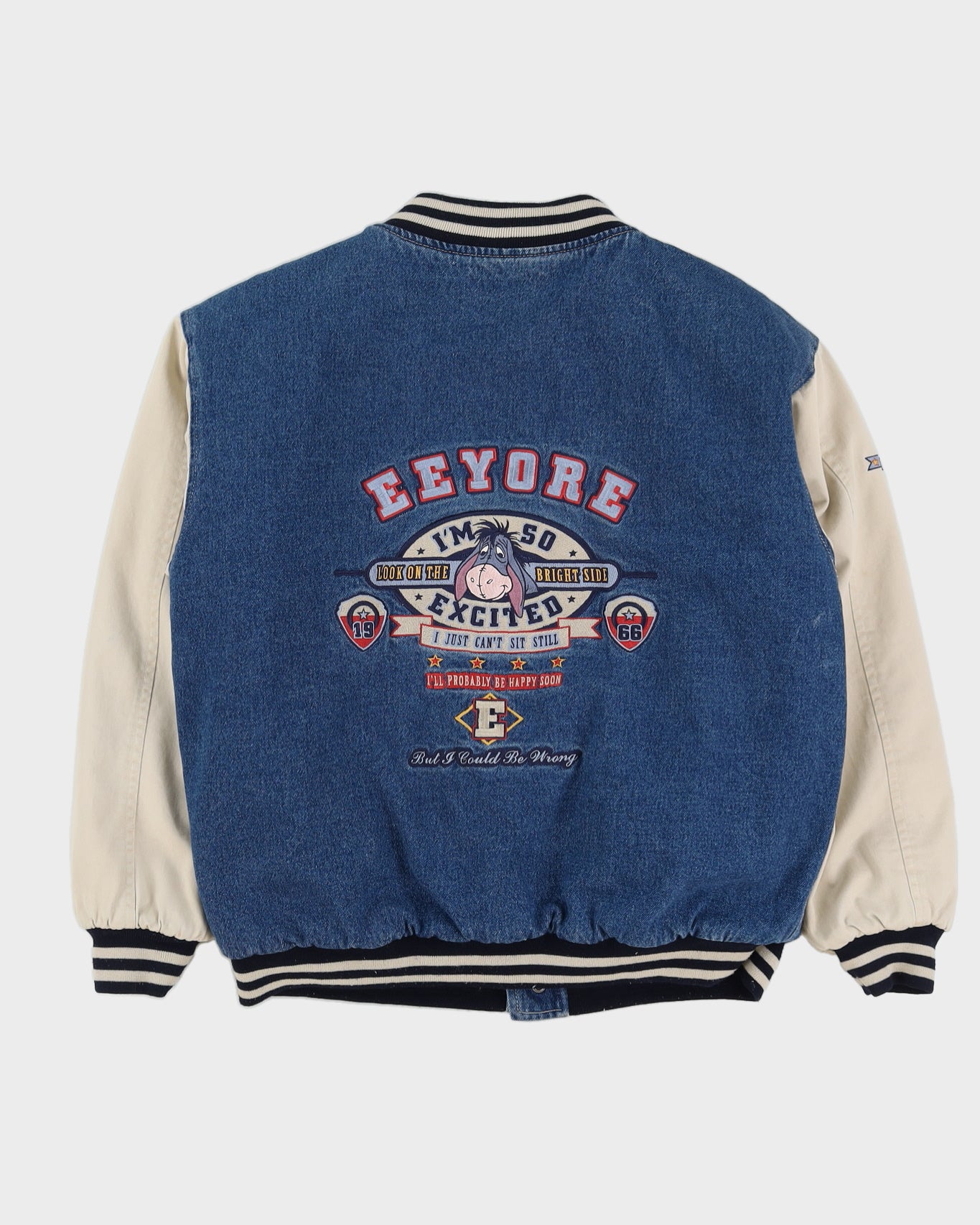 00s Disney Winnie The Pooh Eeyore Denim Bomber Jacket M Rokit