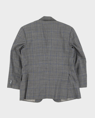 Vintage 1980s Grey Checked Blazer Jacket - XS