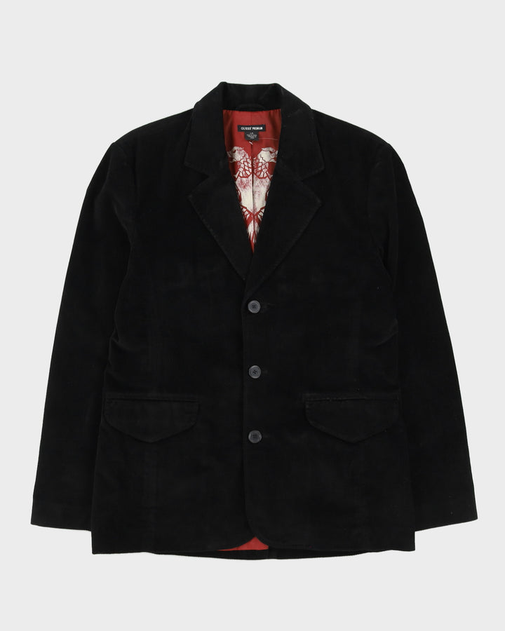 Guess Black Velvet Cord Blazer Jacket - L