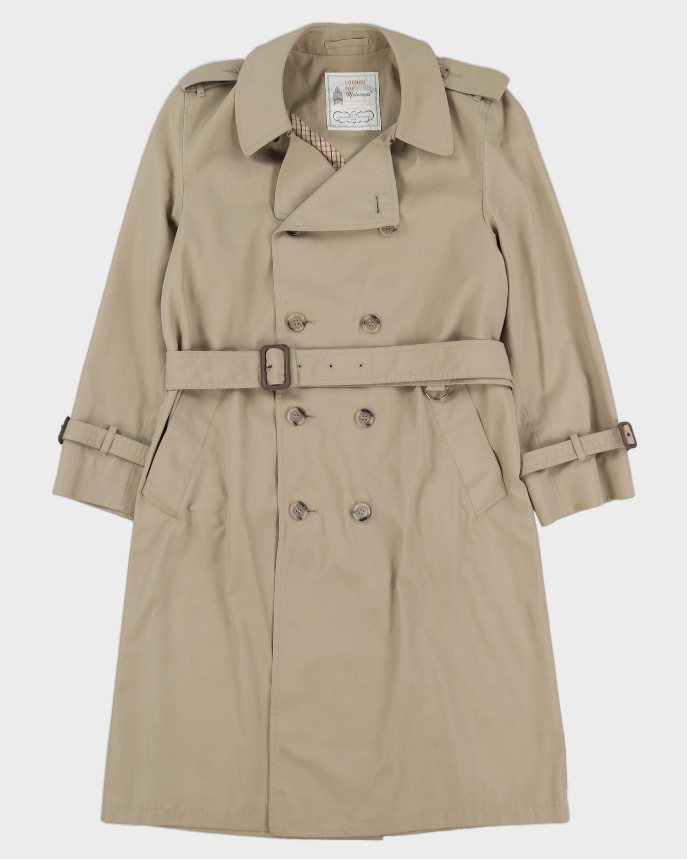 London Fog Beige Belted Rain Mac- M