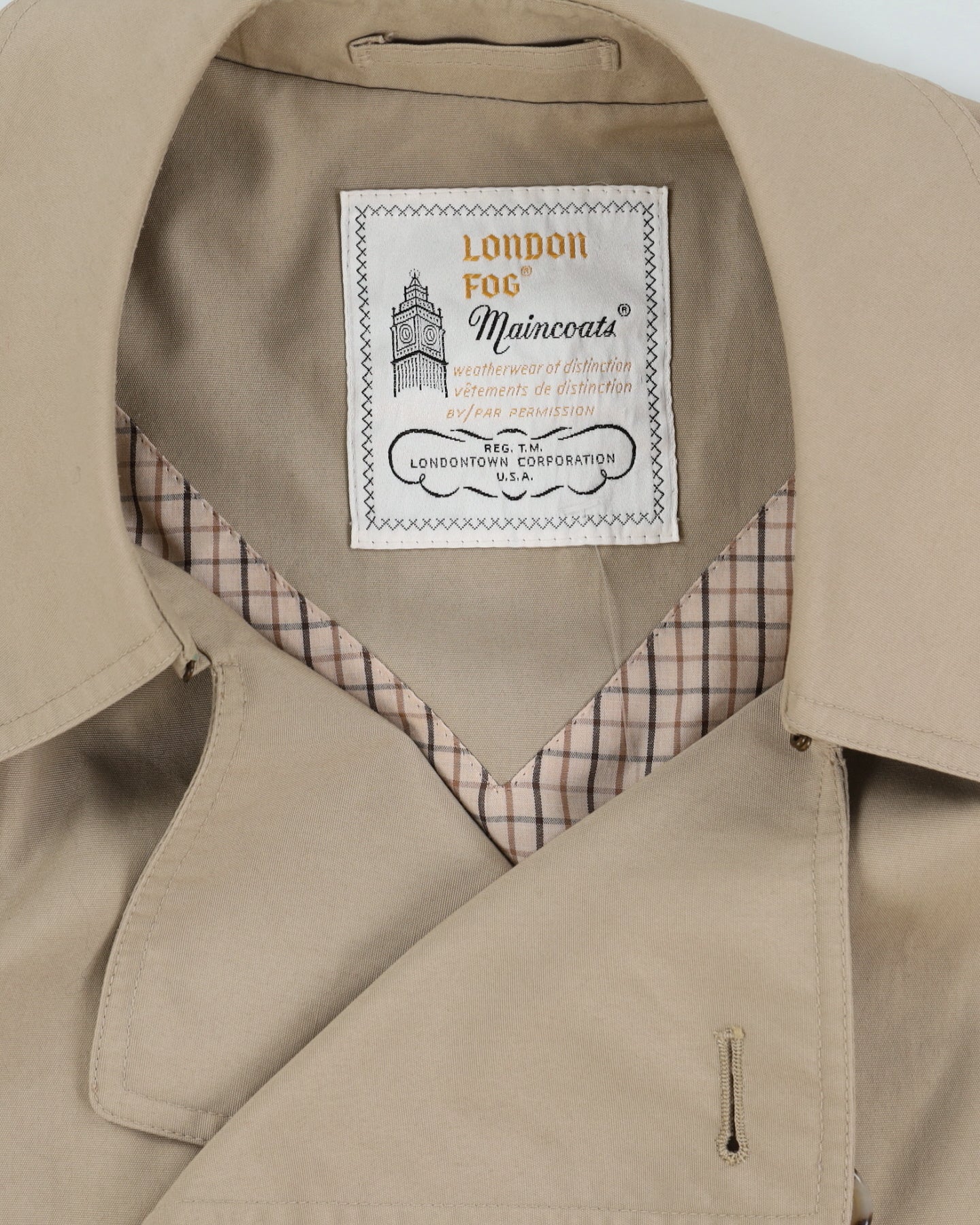 London Fog Beige Belted Rain Mac- M