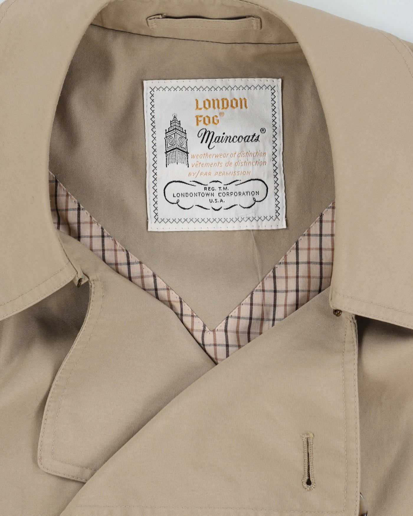 London Fog Beige Belted Rain Mac- M