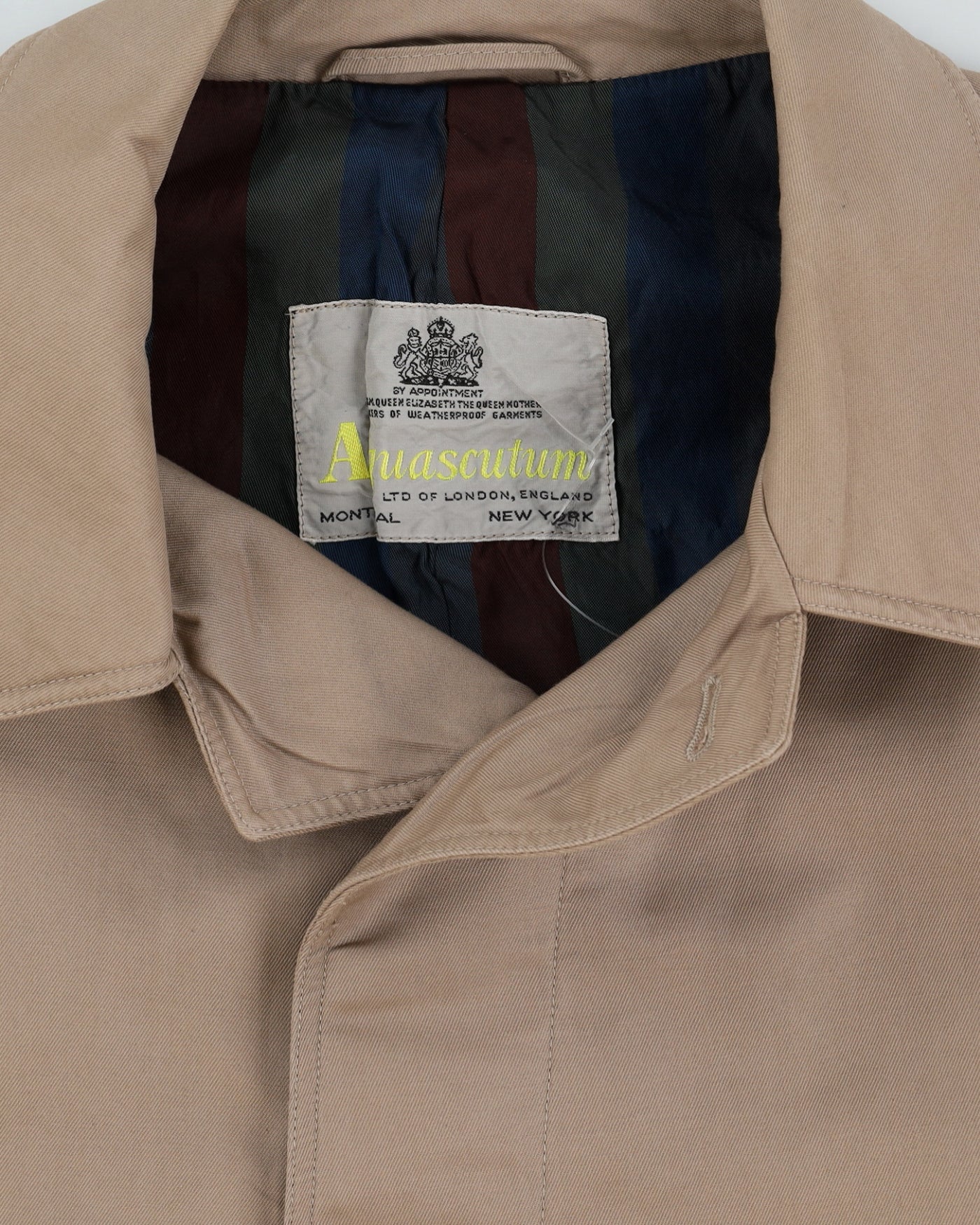 Aquascutum Khaki Beige Rain Mac- L