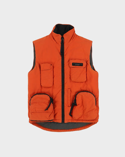 00s Nautica Jeans Orange Utility Gilet - S
