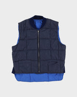 Vintage 80s Pioneer Blue Quilted Gilet - M