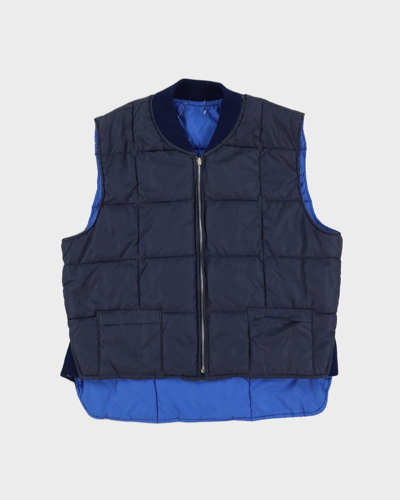 Vintage 80s Pioneer Blue Quilted Gilet - M