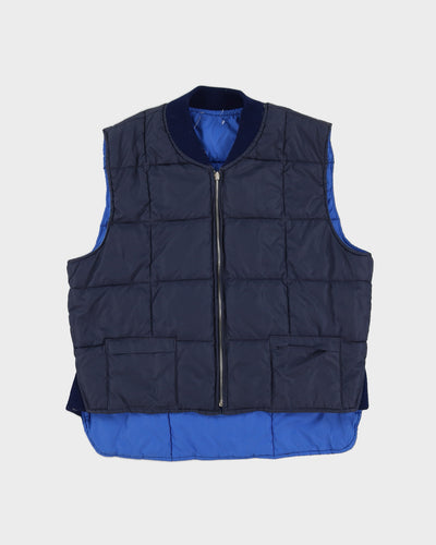 Vintage 80s Pioneer Blue Quilted Gilet - M