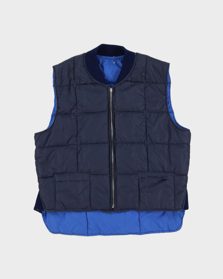 Vintage 80s Pioneer Blue Quilted Gilet - M