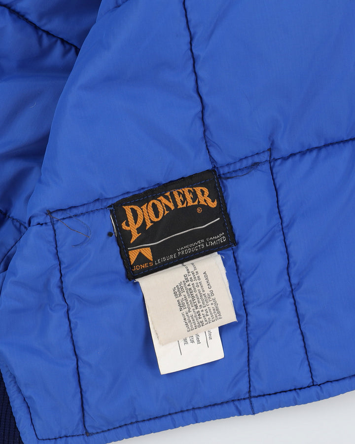 Vintage 80s Pioneer Blue Quilted Gilet - M