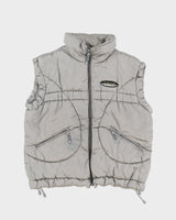 Vintage 90s Tokka Tribe Silver Puffer Gilet - L