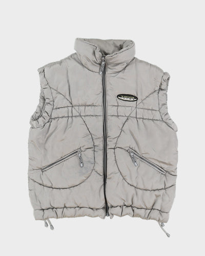 Vintage 90s Tokka Tribe Silver Puffer Gilet - L