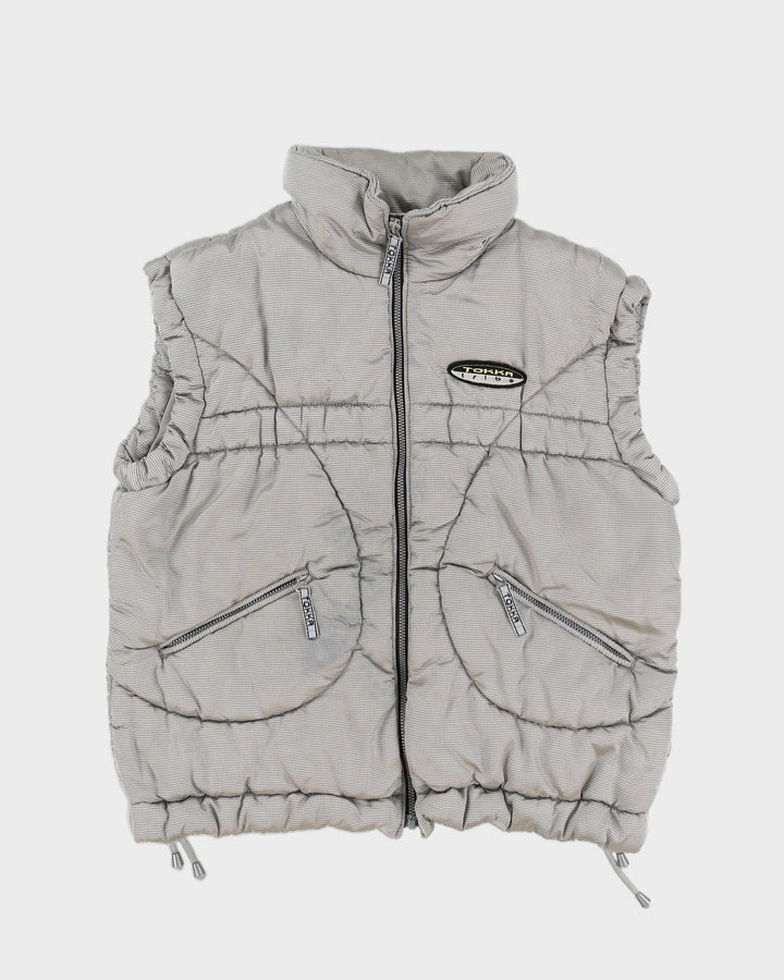 Vintage 90s Tokka Tribe Silver Puffer Gilet - L
