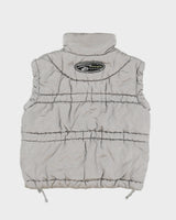 Vintage 90s Tokka Tribe Silver Puffer Gilet - L