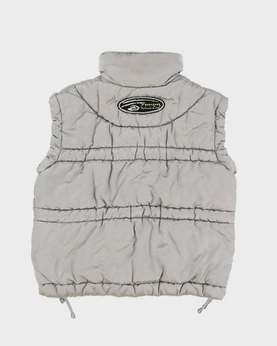 Vintage 90s Tokka Tribe Silver Puffer Gilet - L