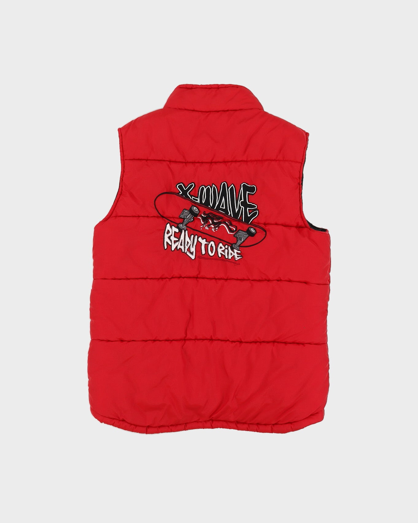 00s Y2K X-Wave Skater Reversible Puffer Gilet - S