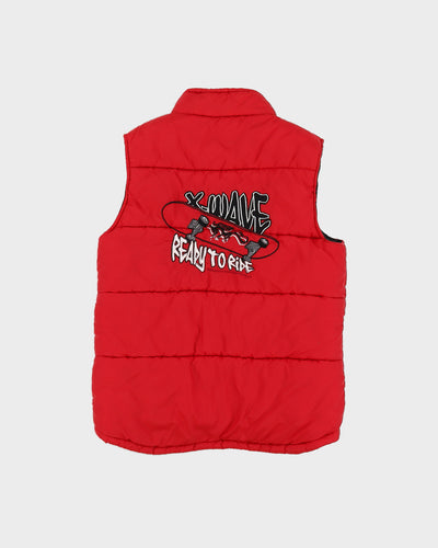 00s Y2K X-Wave Skater Reversible Puffer Gilet - S