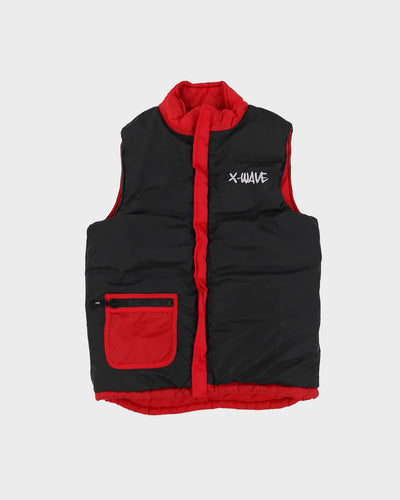 00s Y2K X-Wave Skater Reversible Puffer Gilet - S