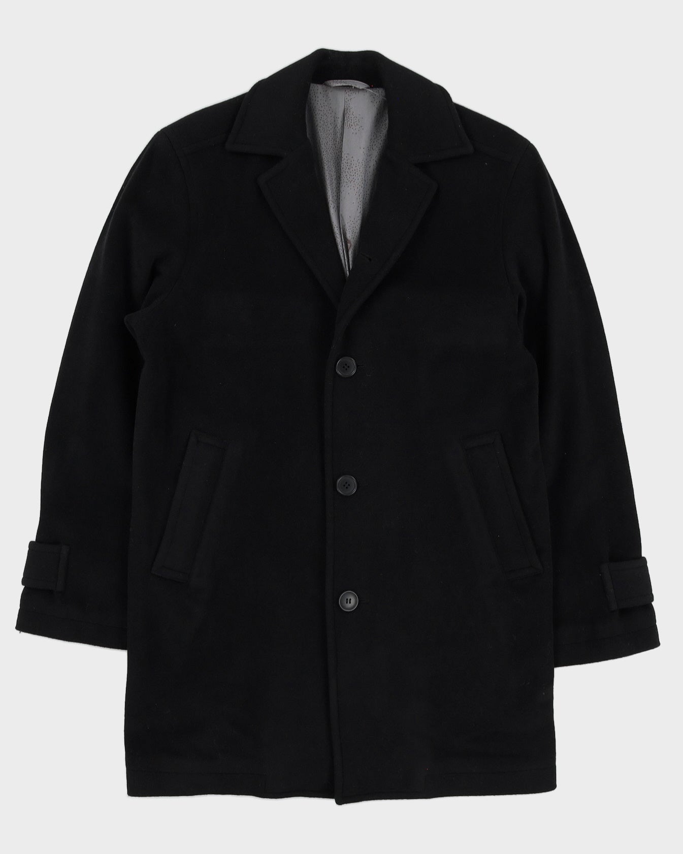 Black Cashmere-Blend Blazer Jacket - S