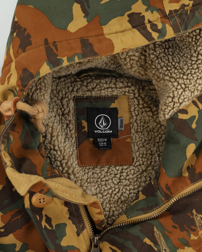 Volcom Camouflage Fleece Lined Hooded Jacket - M