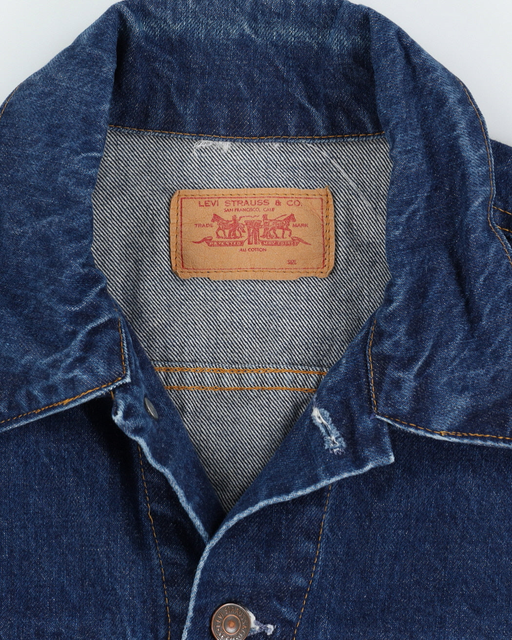 Vintage 70s Levi's Big E Made In Macau Blue Denim Jacket - M