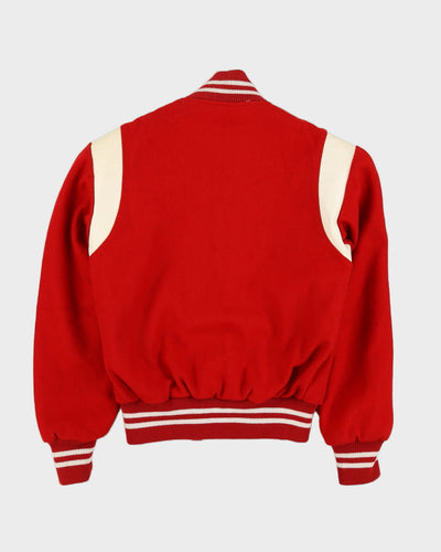 Vintage 70s Red Wool Varsity Jacket - M