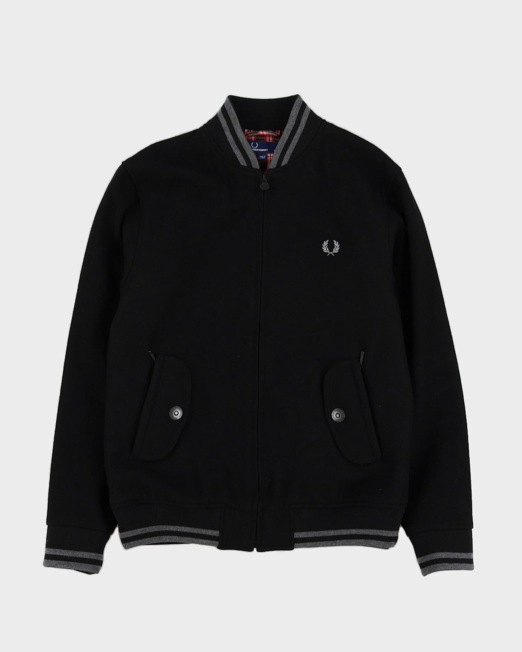 Fred Perry Black Varsity Jacket - M