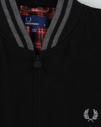 Fred Perry Black Varsity Jacket - M