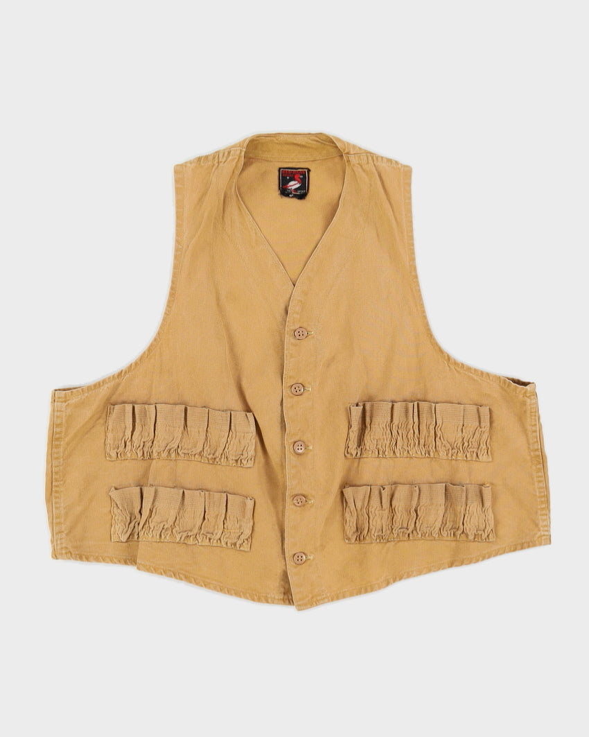 Vintage 50s Red Head Beige Hunting Vest - L