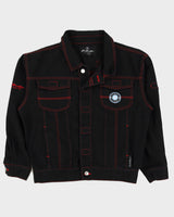 00s Kno Betta Black &amp; Red Denim Jacket - M