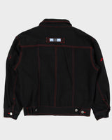00s Kno Betta Black &amp; Red Denim Jacket - M