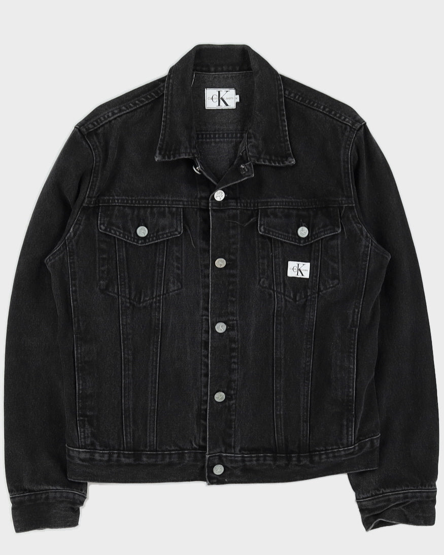 Vintage 90s Calvin Klein Black Denim Jacket - M