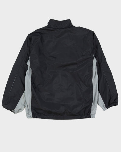 Y2K 00s Nike Swoosh Black & Red Nylon Jacket - M