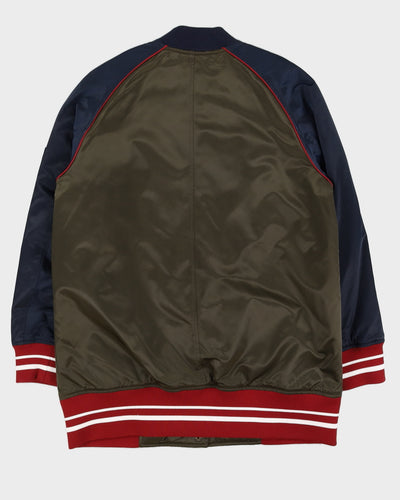 Tommy Hilfiger Green & Navy H Sateen Bomber Jacket - M