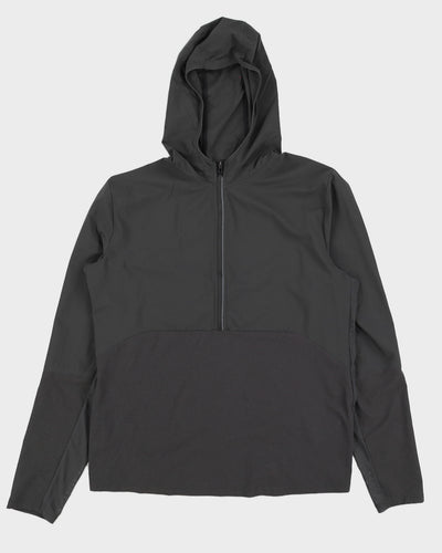 Lululemon Men's Grey Hooded Quarter Zip Jacket - L