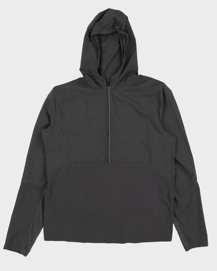 Lululemon Men's Grey Hooded Quarter Zip Jacket - L
