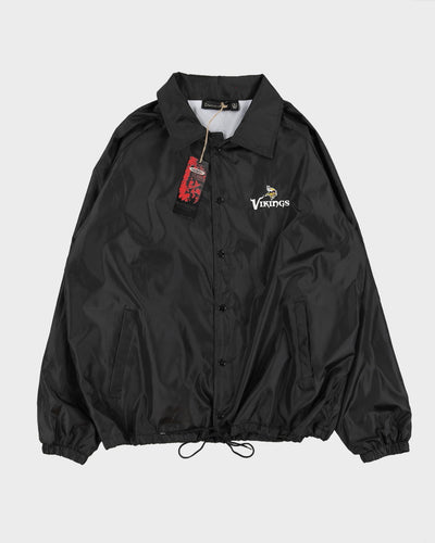 NFL Minnesota Vikings Black Full -Snap Windbreaker - XL