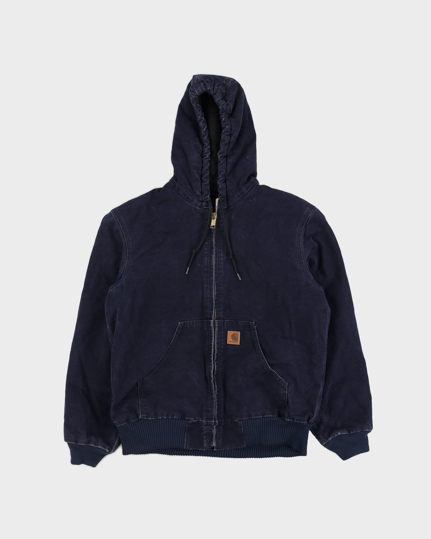 Vintage 90s Carhartt Navy Hooded Canvas Jacket - M